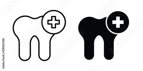 Dental care icon vector logo. icons in solid, editable strokes.