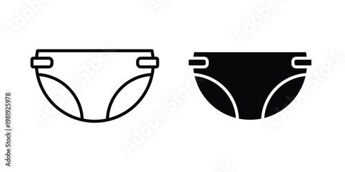 diaper icon vector logo. icons in solid, editable strokes.