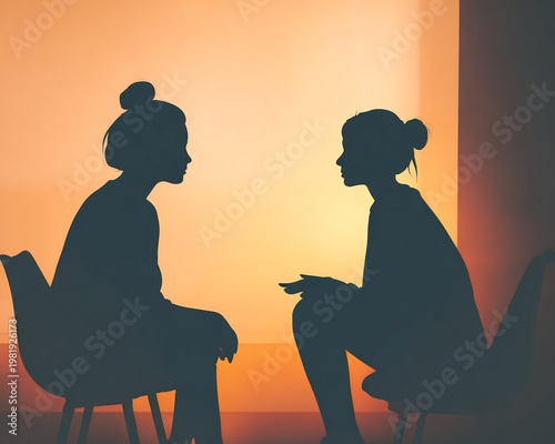 Dispute resolution listening empathy over shoulder discussion between coworkers resolving issue calmly no face visible minimal interior warm lighting peaceful tone