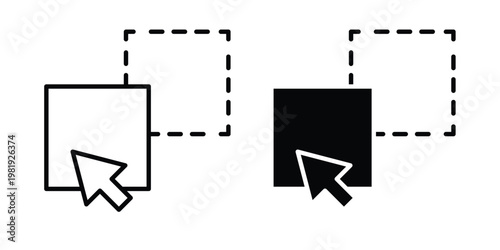 Drag and drop icon vector logo. icons in solid, editable strokes.