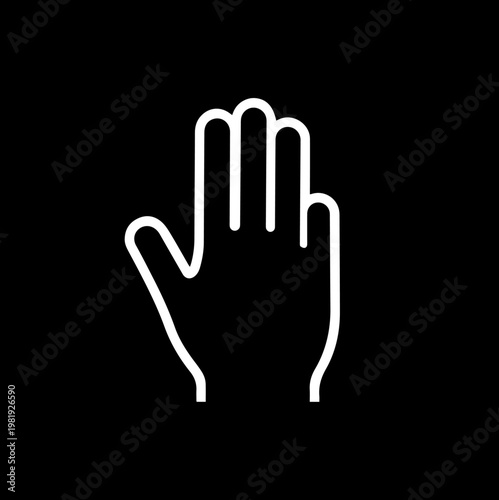 White outline icon of helping hand gesture