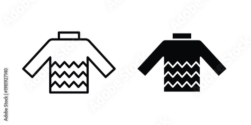 Female sweater icon vector logo. icons in solid, editable strokes.