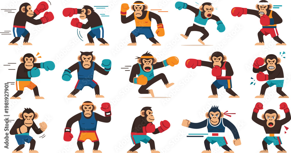 Obraz premium Orangutan Cartoon Face Set with Different Emotional Expressions, Sad and Crying Primate Characters Collection, Cute Animal Emoji Style Vector Illustration Design.