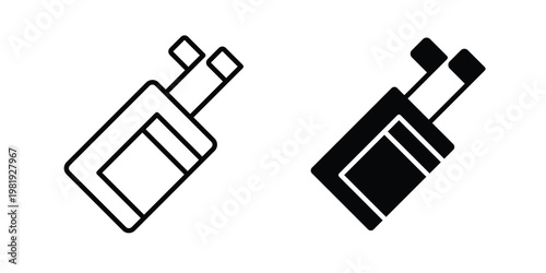 Golf bag icon vector logo. icons in solid, editable strokes.