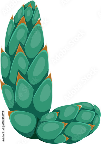 Cacti dessert plant, cactus font cartoon letter L. Desert plant leaf typeface letter, cacti font vector symbol. Prickly succulent cartoon typeset element or Mexican cactus type sign