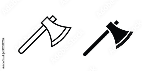 Hatchet icon vector logo. icons in solid, editable strokes.