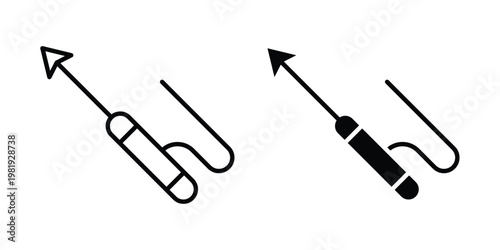 Harpoon icon vector logo. icons in solid, editable strokes.