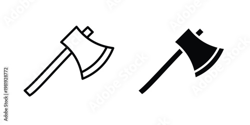 Hatchet icon vector logo. icons in solid, editable strokes.