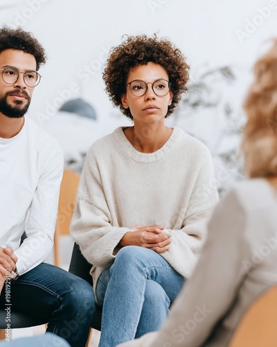Empathy understanding conflict resolution professional listening carefully during meeting no face visible calm office interior minimal decor soft tones