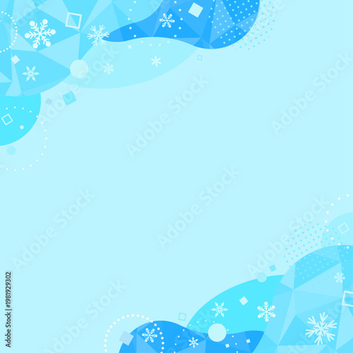 氷と水色のポップな抽象背景1_正方形