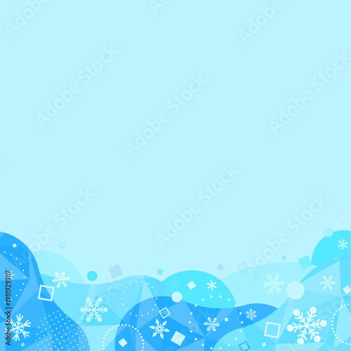 氷と水色のポップな抽象背景2_正方形