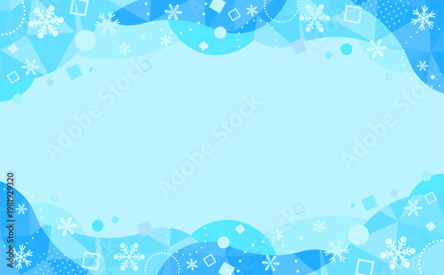 氷と水色のポップな抽象背景3_横