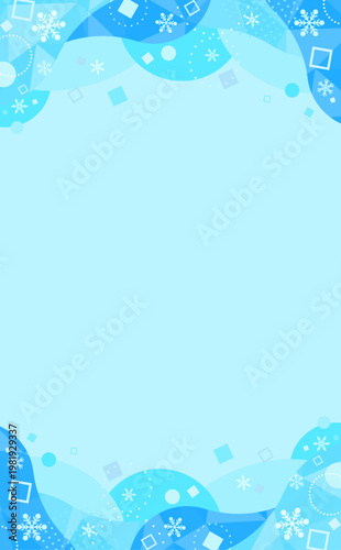 氷と水色のポップな抽象背景3_縦