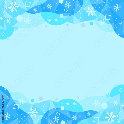 氷と水色のポップな抽象背景3_正方形