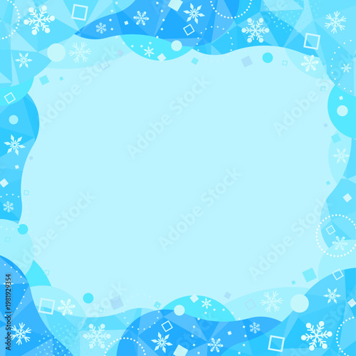 氷と水色のポップな抽象背景4_横