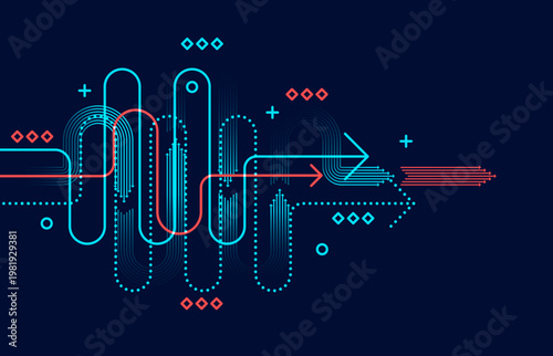 Abstract arrow direction. Technology background. High speed. Hi-tech