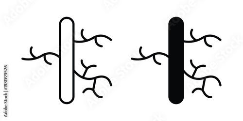 Human artery icon vector logo. icons in solid, editable strokes.