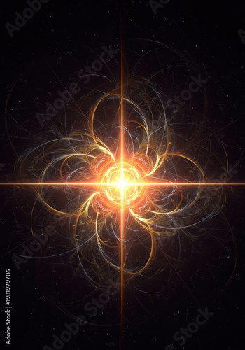 Abstract cosmic visualization of complex dimensional waves flowing through space-time, generating an energetic background pattern, dimensional, background, field