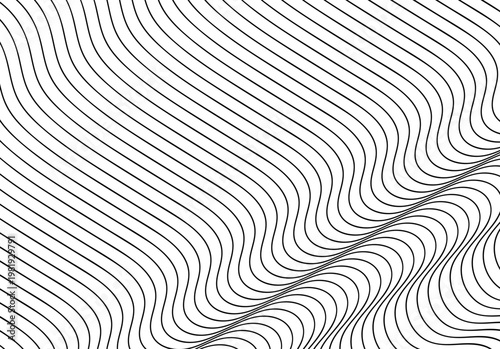 Fondo abstracto de red de líneas onduladas negras entrelazadas