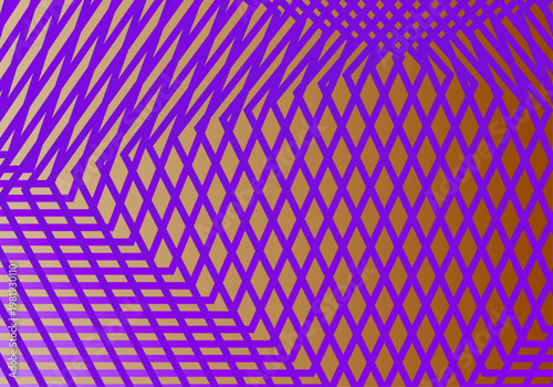 Fondo abstracto con patrón de rejilla geométrica entrelazada en tonos de azul y violeta