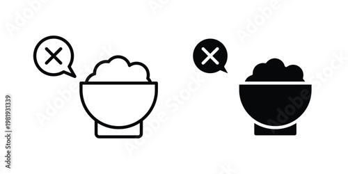 Lack of appsetite icon vector logo. icons in solid, editable strokes.