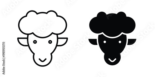 Lamb icon vector logo. icons in solid, editable strokes.