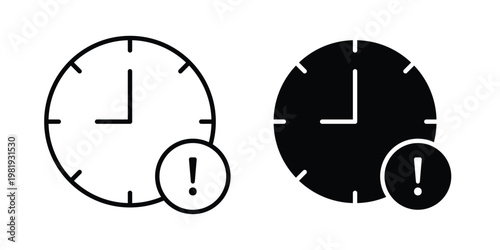 Late icon vector logo. icons in solid, editable strokes.