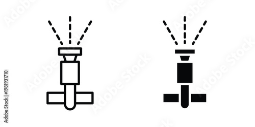 Lawn sprinkler icon vector logo. icons in solid, editable strokes.