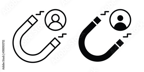 Lead generation icon vector logo. icons in solid, editable strokes.