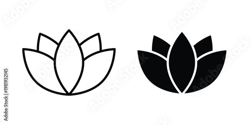 Lotus icon vector logo. icons in solid, editable strokes.