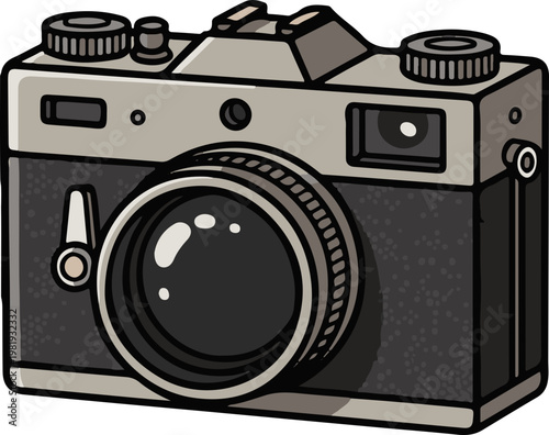 old camera isolated on white