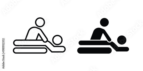 Massage icon vector logo. icons in solid, editable strokes.