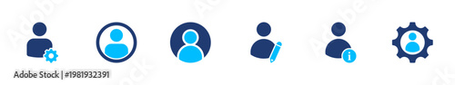 Foto User profile icons set, Solid icon elements