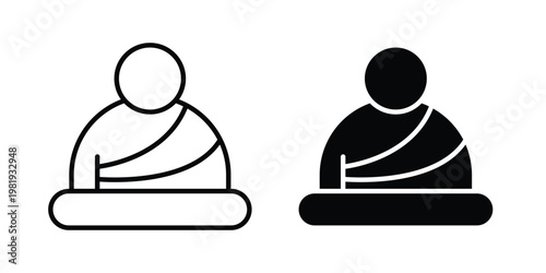 Monk icon vector logo. icons in solid, editable strokes.