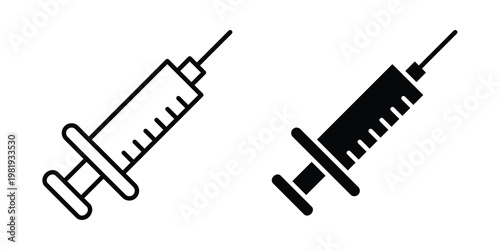 Needle icon vector logo. icons in solid, editable strokes.