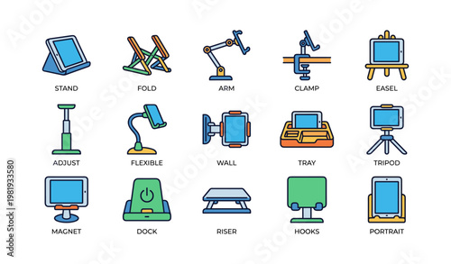 Diverse device holders and stands collection - flexible, adjustable, docking, mounting solutions