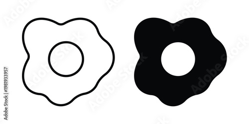 Omelet icon vector logo. icons in solid, editable strokes.