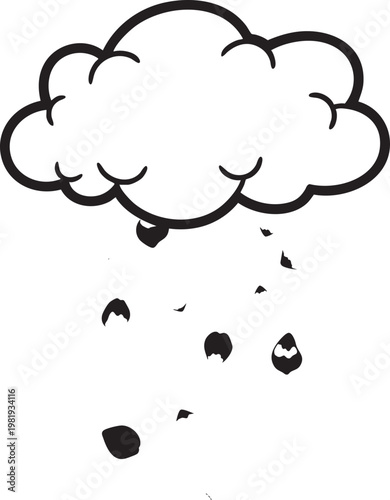 Cloud with falling raindrops icon design raindrop forecast precipitation