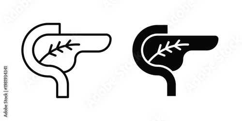 pancreas icon vector logo. icons in solid, editable strokes.