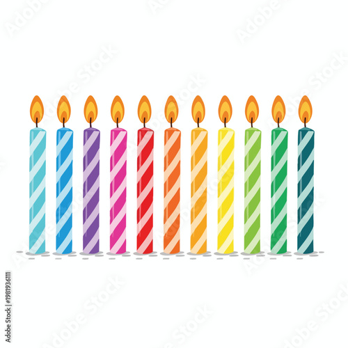 Colorful Birthday Candles on a Celebration Cake for Special Occasions
