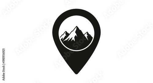 Black Mountain Location Pin Icon.