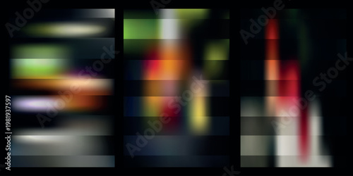 Canvas-taulu A blurry abstract background with colorful pixels and black borders, creating a