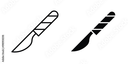 Scalpel icon vector logo. icons in solid, editable strokes.