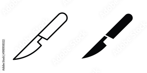 Scalpel icon vector logo. icons in solid, editable strokes.