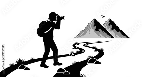 Man taking photo with camera outdoors.