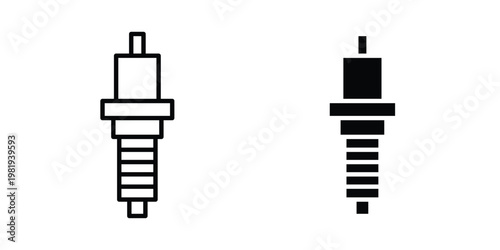 Spark plug icon vector logo. icons in solid, editable strokes.