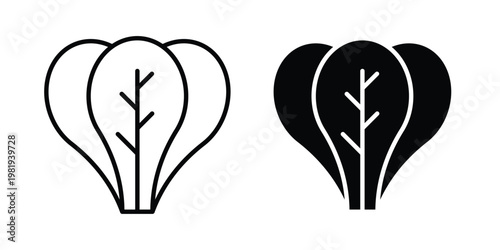 spinach icon vector logo. icons in solid, editable strokes.