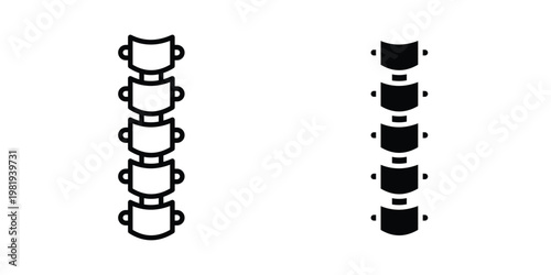 Spinal column icon vector logo. icons in solid, editable strokes.