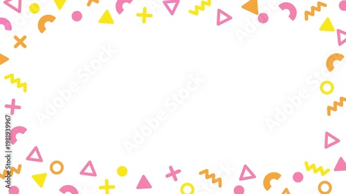 Colorful and pop geometric cute frame background