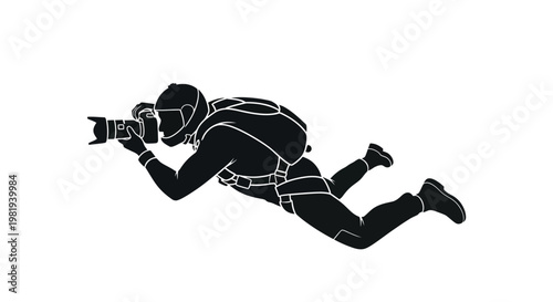 Scuba diver taking underwater photo.